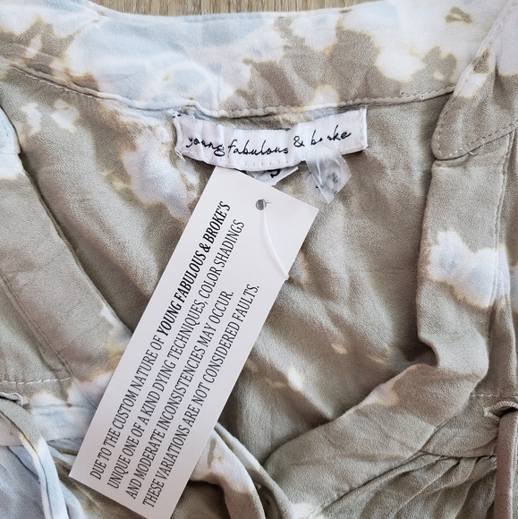 YOUNG FABULOUS & BROKE Printed Tie Die Front Top - Picture 5 of 7